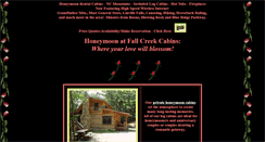 Desktop Screenshot of northcarolinahoneymooncabins.com