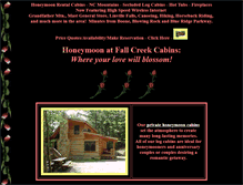 Tablet Screenshot of northcarolinahoneymooncabins.com